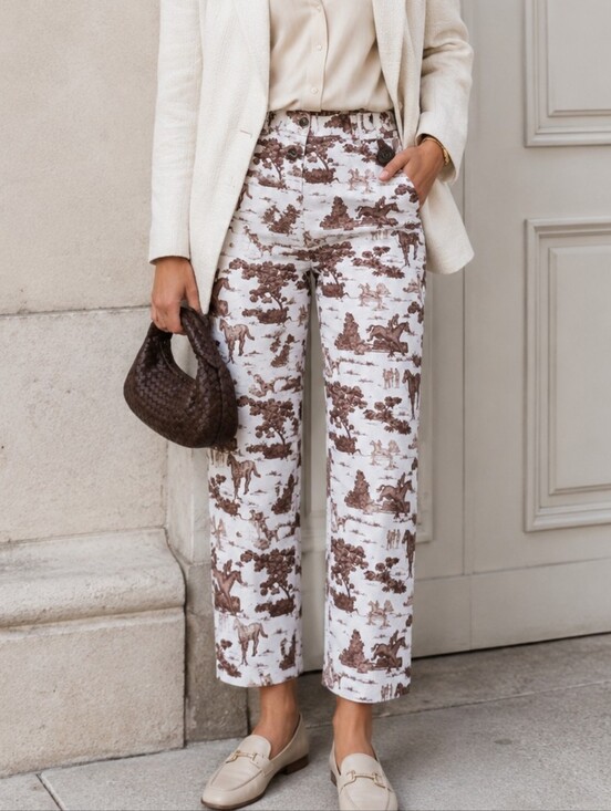 Anthropologie Pants - English Toile Western Equestrian Fox Hunting Crop Straight Leg Pants